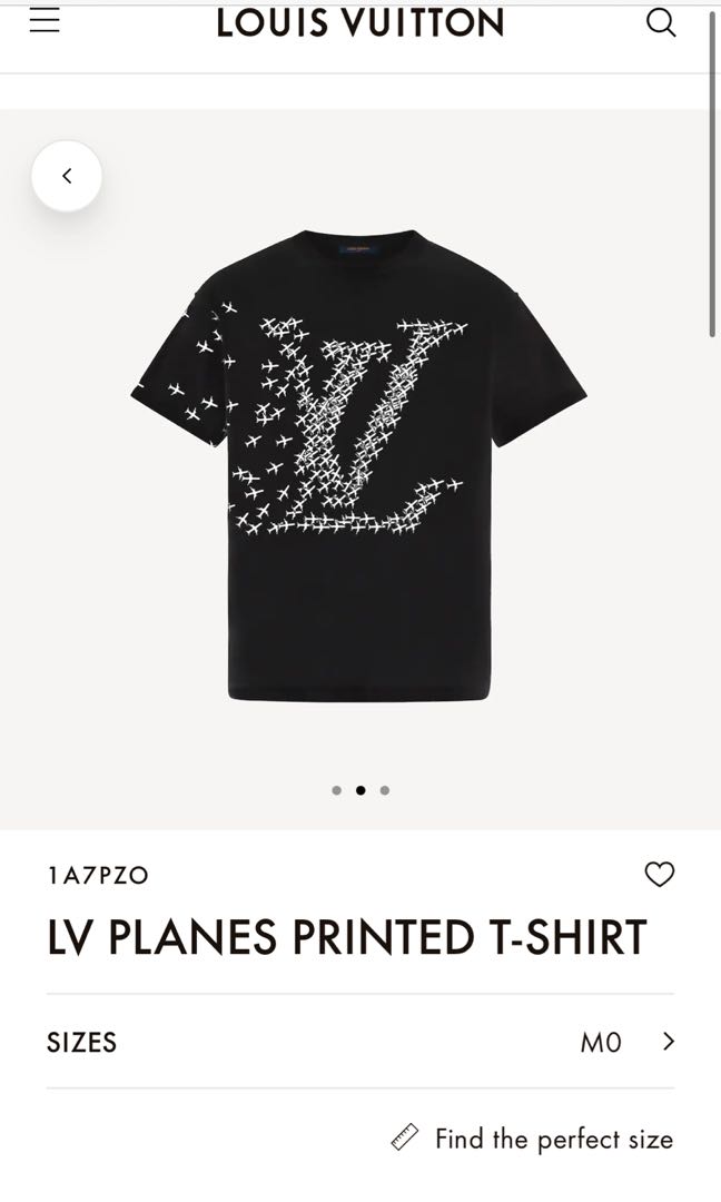 LV plane tee t-shirt, Luxury, Apparel on Carousell