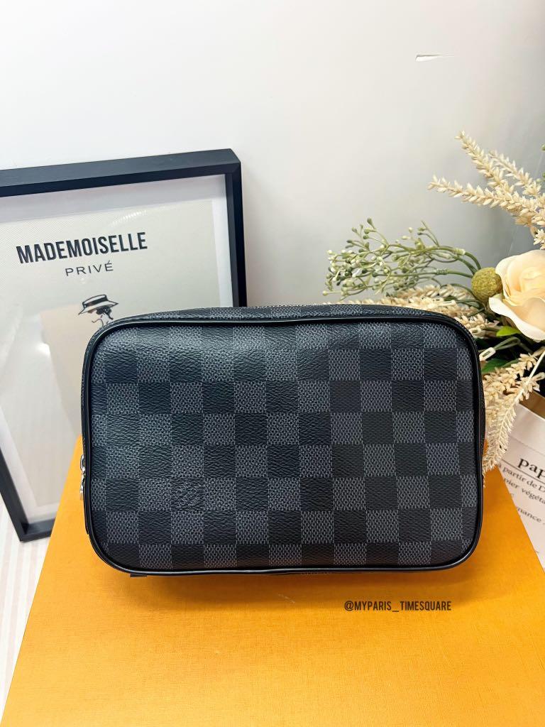 L.V. Damier Graphite Toilet Pouch PM, Luxury, Bags & Wallets on Carousell