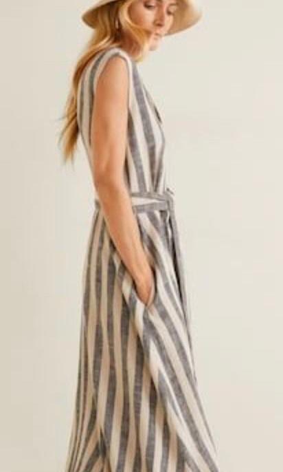 Mango Striped Linen Dress Women s Fashion Dresses Sets