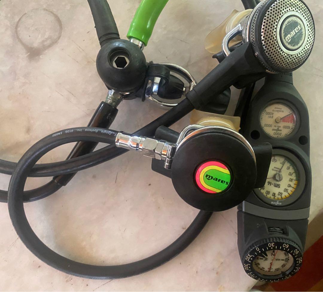 Mares 🇮🇹 Vx16 ScS Titan orbiter scuba regulator set pro (Category: Other Sports Equipment and Supplies) located in Makati City. Submitted by diversgodeeper (Listing ID 1170077928, Image 1). Description: For sale is a very nice Mares Titan Vx16 scs titan orbiter complete regulator set with gauges and octo. Good condition, Or best offer. PLEASE VIEW ALL PICTURES, as you will receive the exact item seen. *All scuba gear/life support equipment must