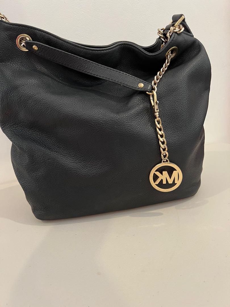 Michael kors black with gold chain new arrivals