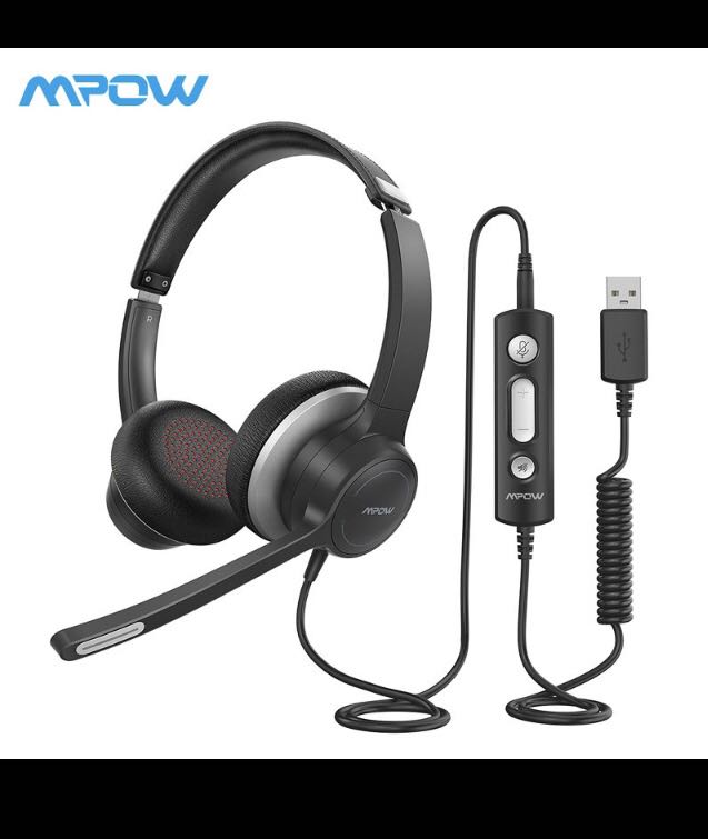 MPOW wired computer headset with mic, Audio, Headphones & Headsets on