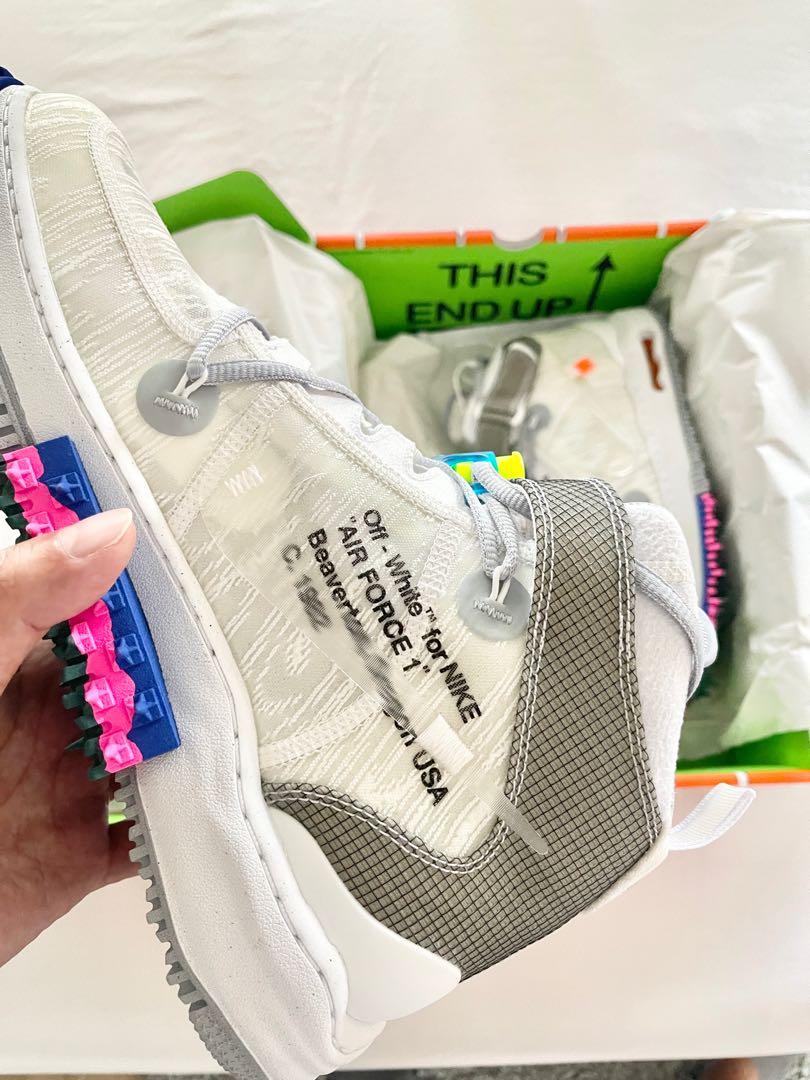 Nike Air Force 1 Mid x Off-White (Category: Sneakers) located in Quezon City. Submitted by pcvie (Listing ID 1170100993, Image 2). Description: Brand new local release (Commonwealth) Sz 10.5 US P9,900.