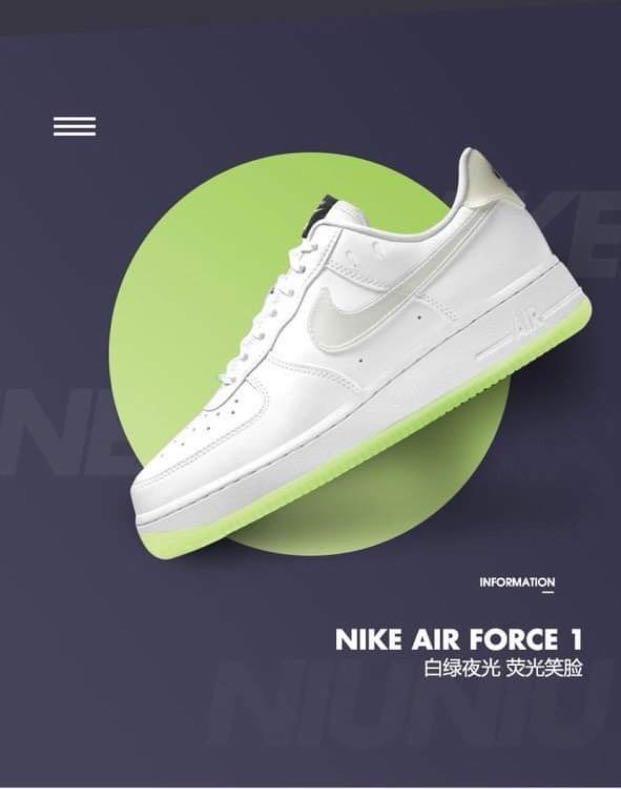 Nike air force 1 white glow in the deals dark