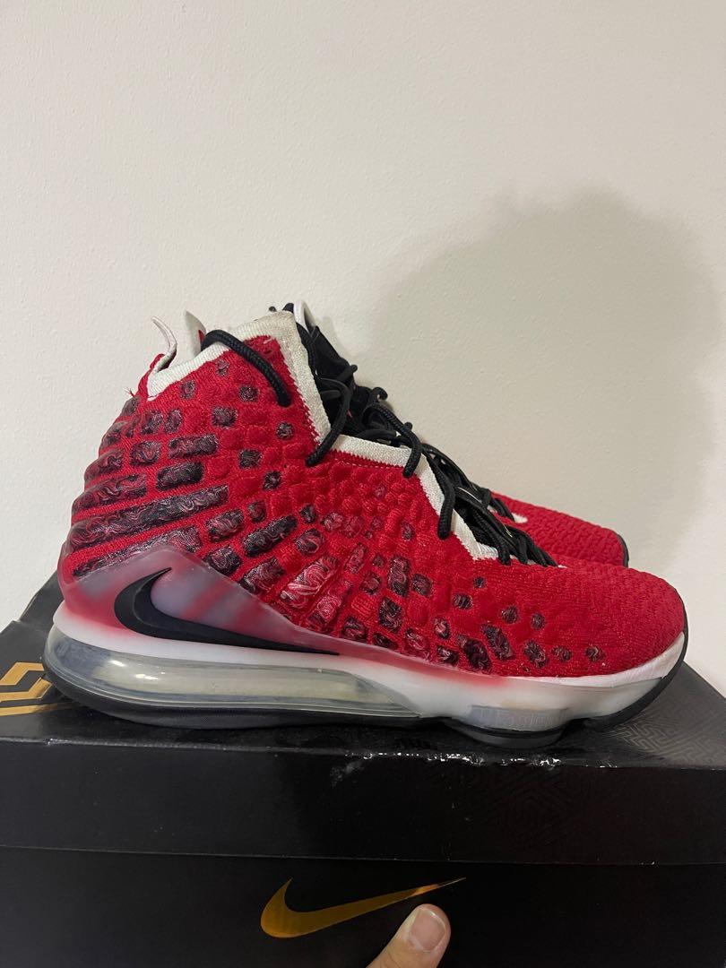 Nike LeBron 17 XVII Uptempto Red White Basketball Shoes