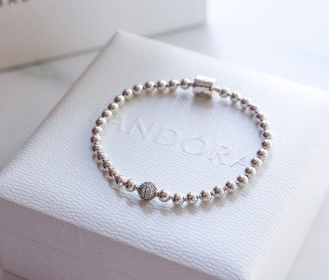 Pandora silver beaded bracelet clearance