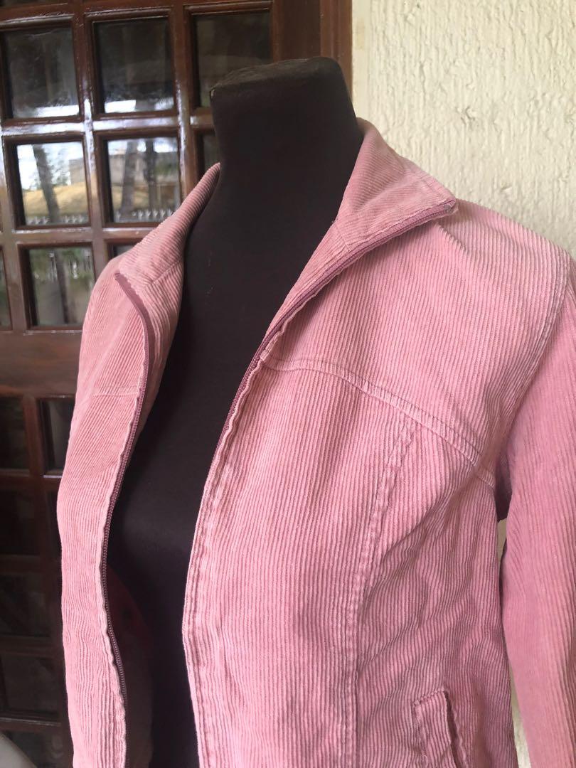 Pink Corduroy Jacket (Category: Coats, Jackets and Outerwear) located in Cainta. Submitted by miles.bautista (Listing ID 1170147557, Image 2). Description: -Large on tag but fits XS-S -no issue Payment: GCash only Shipping: lalamove/grab/courier.