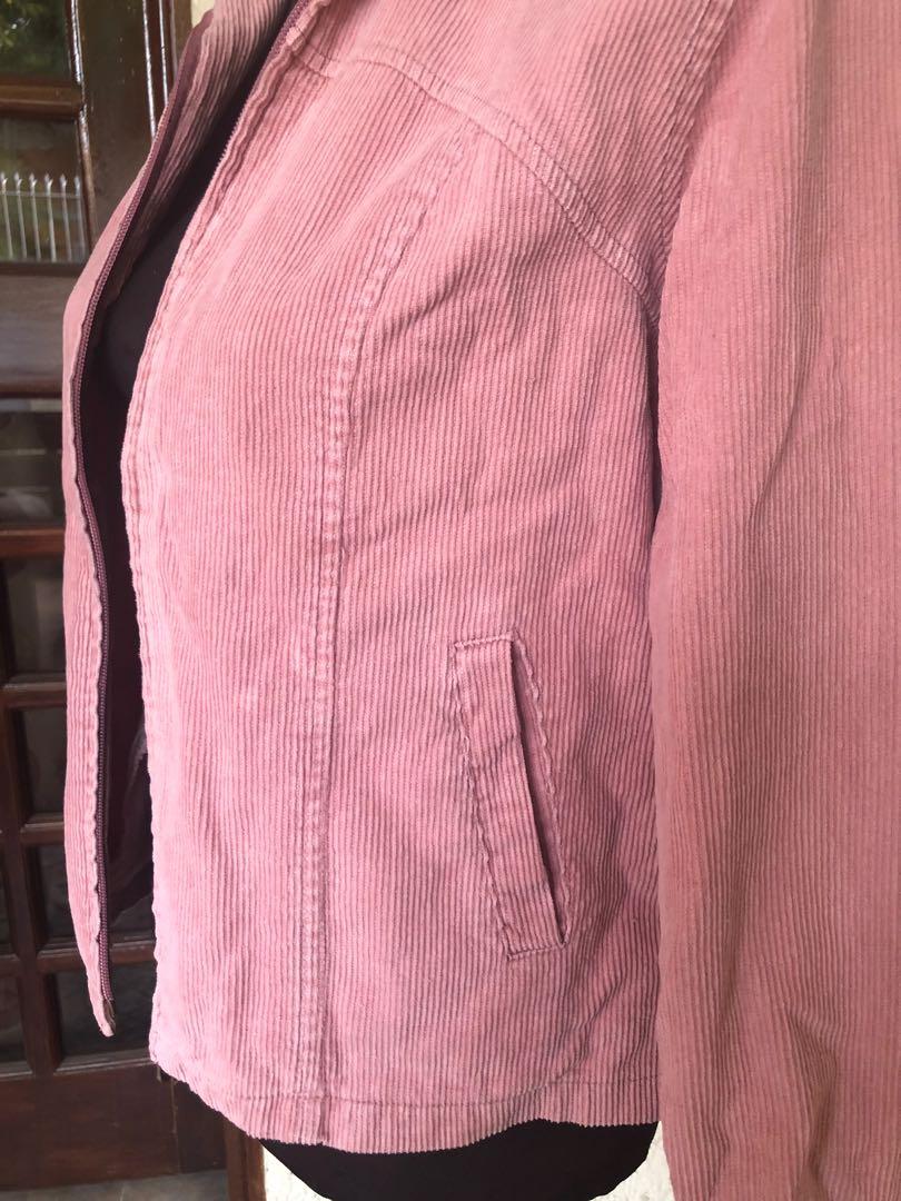 Pink Corduroy Jacket (Category: Coats, Jackets and Outerwear) located in Cainta. Submitted by miles.bautista (Listing ID 1170147557, Image 3). Description: -Large on tag but fits XS-S -no issue Payment: GCash only Shipping: lalamove/grab/courier.