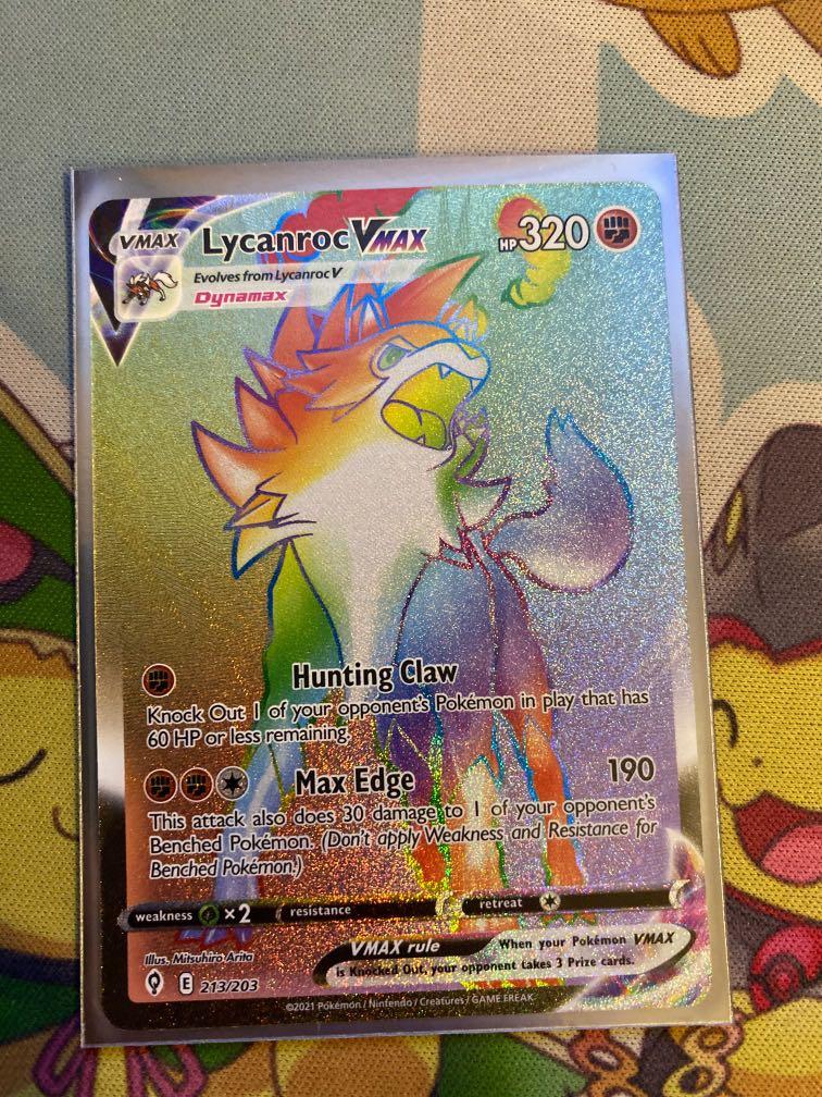 Pokemon Lycanroc Vmax Rainbow Rare, Hobbies & Toys, Toys & Games on