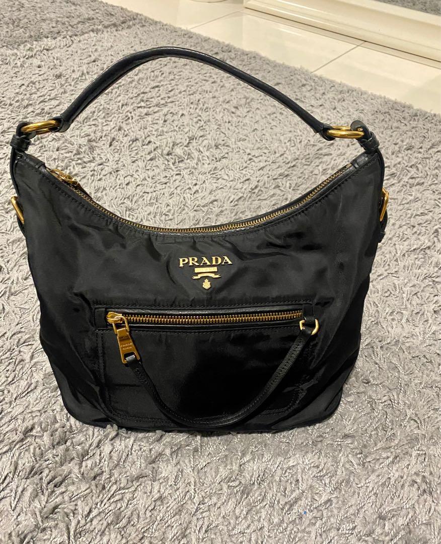 Prada tessuto hobo clearance