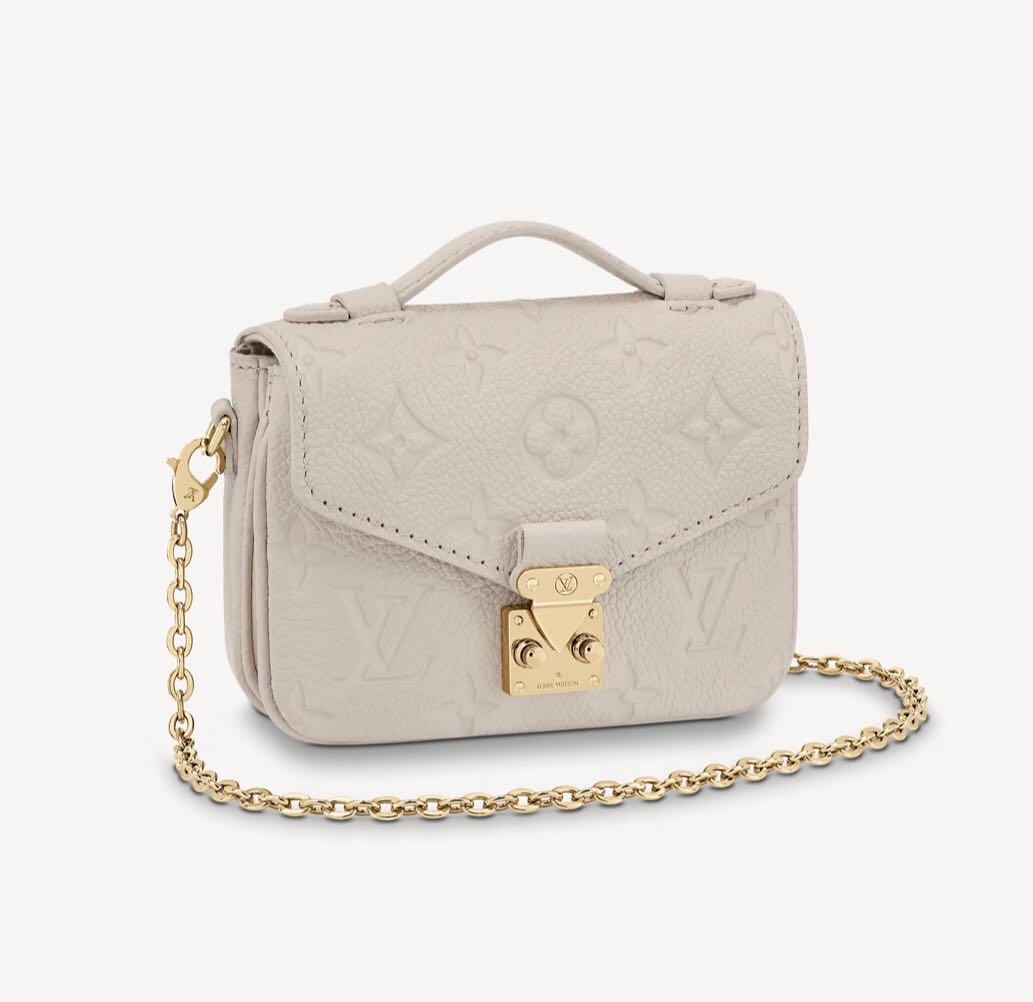 PRE-ORDER: Authentic Louis Vuitton LV Monogram Empreinte Pochette Micro Metis Bag (Category: Luxury Bags & Wallets) located in Makati City. Submitted by cindiorella (Listing ID 1170243907, Image 3). Description: 100% guaranteed authentic Open for pre-order 🇬🇧 Brand New Complete inclusions Available in Pink, Yellow & Beige Clair ETA: 1st week of September.