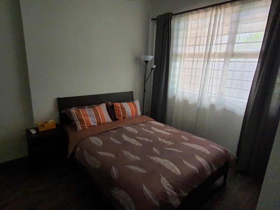 Queen size bed with bedside table, Furniture & Home Living, Furniture