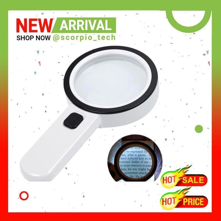 Magnifying Glass with Light, 30X Handheld Large Magnifying Glass 12 LED  Illuminated Lighted Magnifier for Macular Degeneration, Seniors Reading