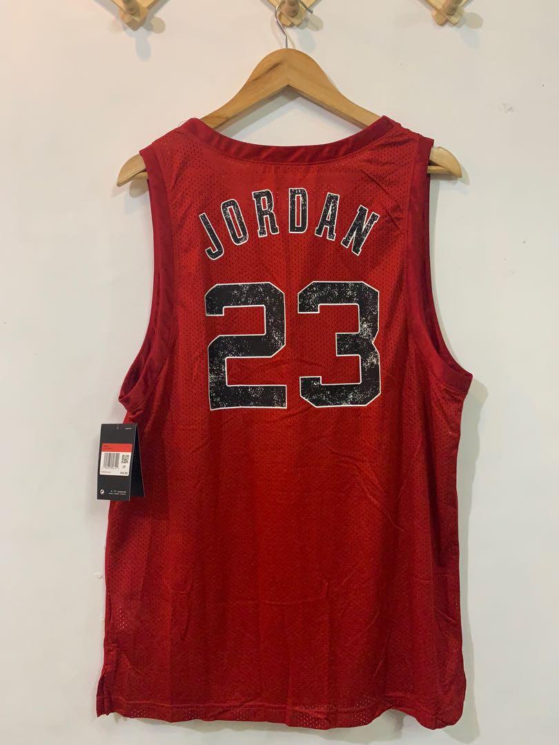 Nike Men's Jordan DNA Distorted Basketball Jersey (Gym Red, Medium