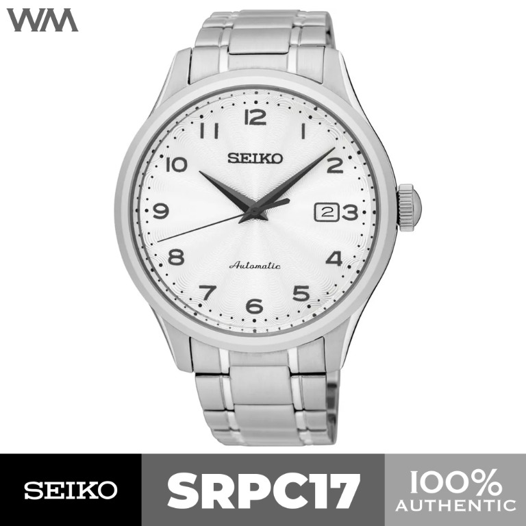 Seiko Classic White Textured Dial Stainless Steel Automatic Watch