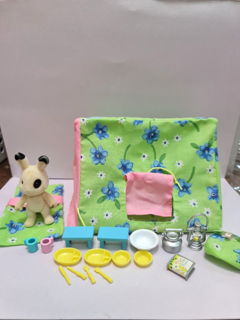 Sylvanian Families Camping Set Rabbit Figurines Hobbies Toys