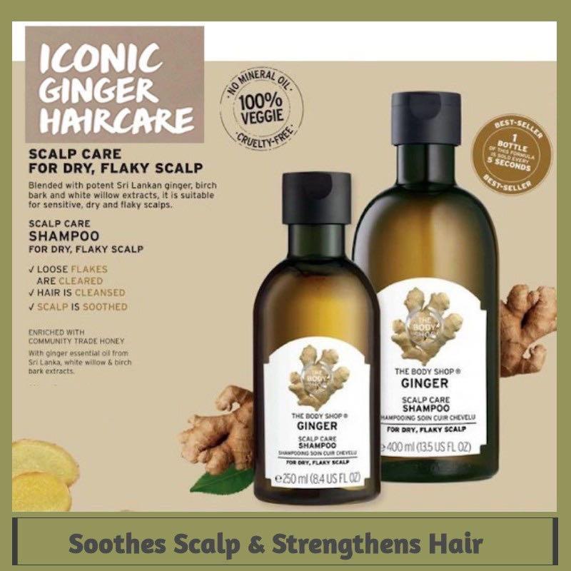 The Body shop Ginger scalp care shampoo, Beauty & Personal Care, Hair on  Carousell