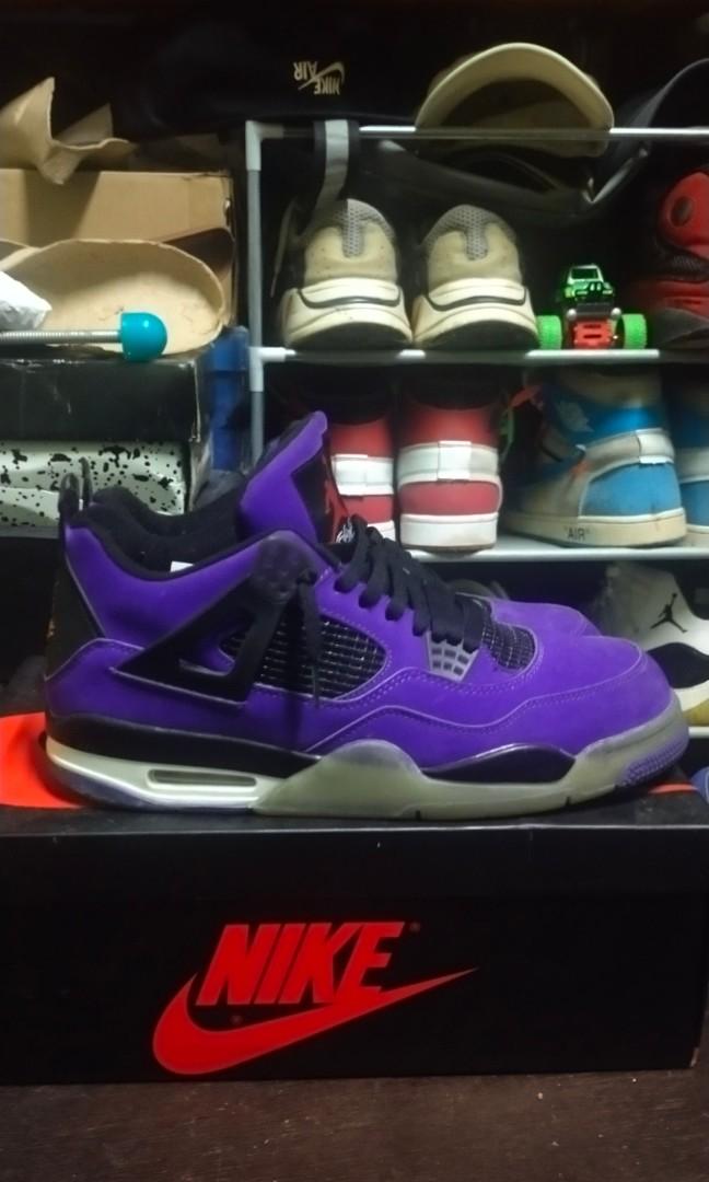 Travis Scott Air Jordan 4 purple sample Men s Fashion Footwear