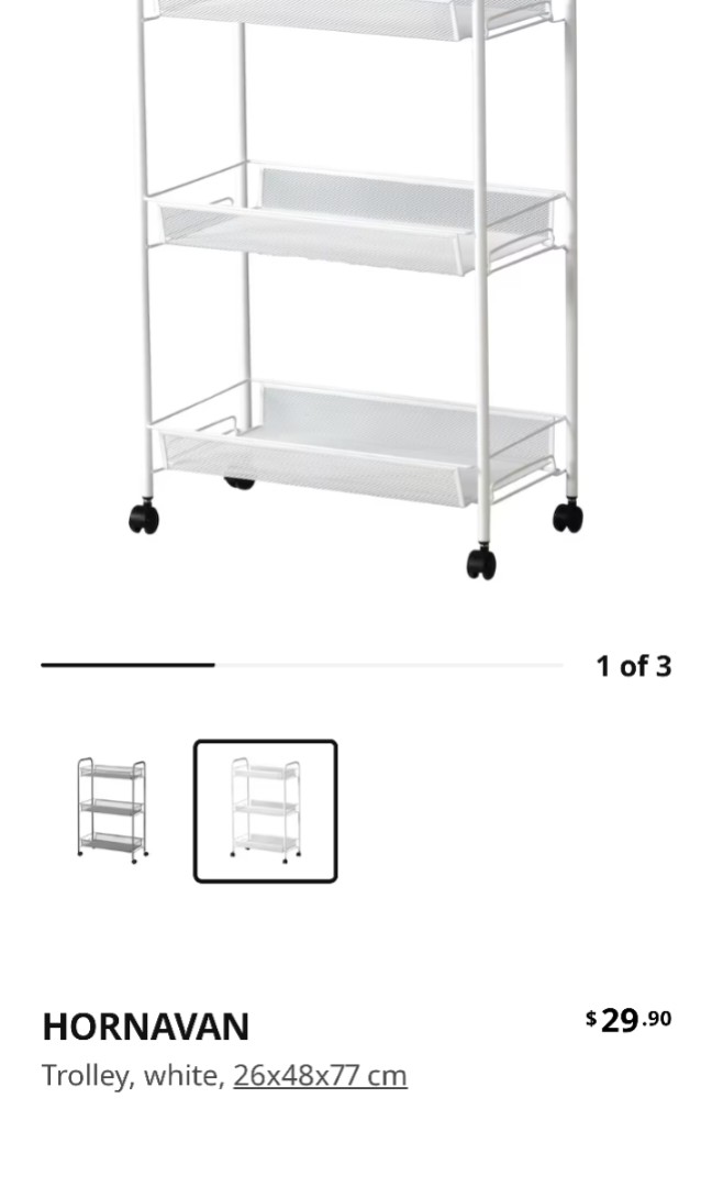 Trolley with wheels Ikea, Furniture & Home Living, Furniture, Other