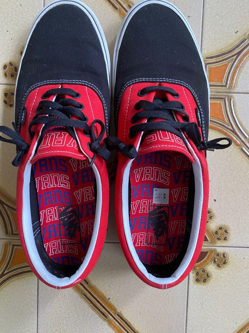 US 13 Vans Shoes Versity Era Black Red