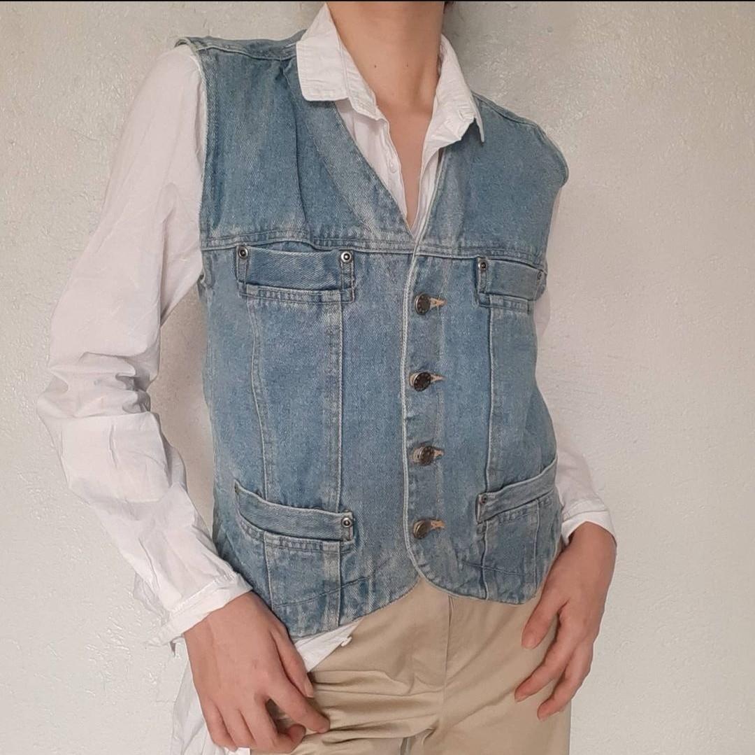 Vintage denim vest, Women's Fashion 