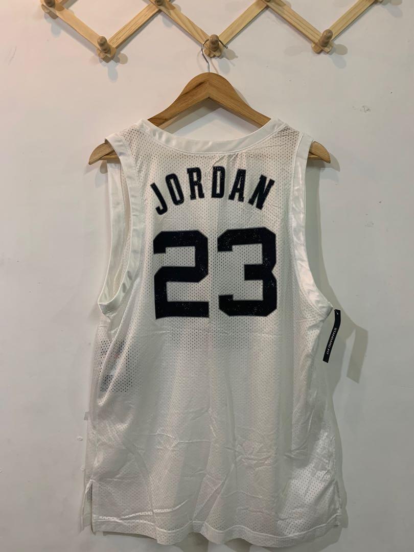White Nike Jordan DNA Distorted Basketball Jersey Men s Fashion