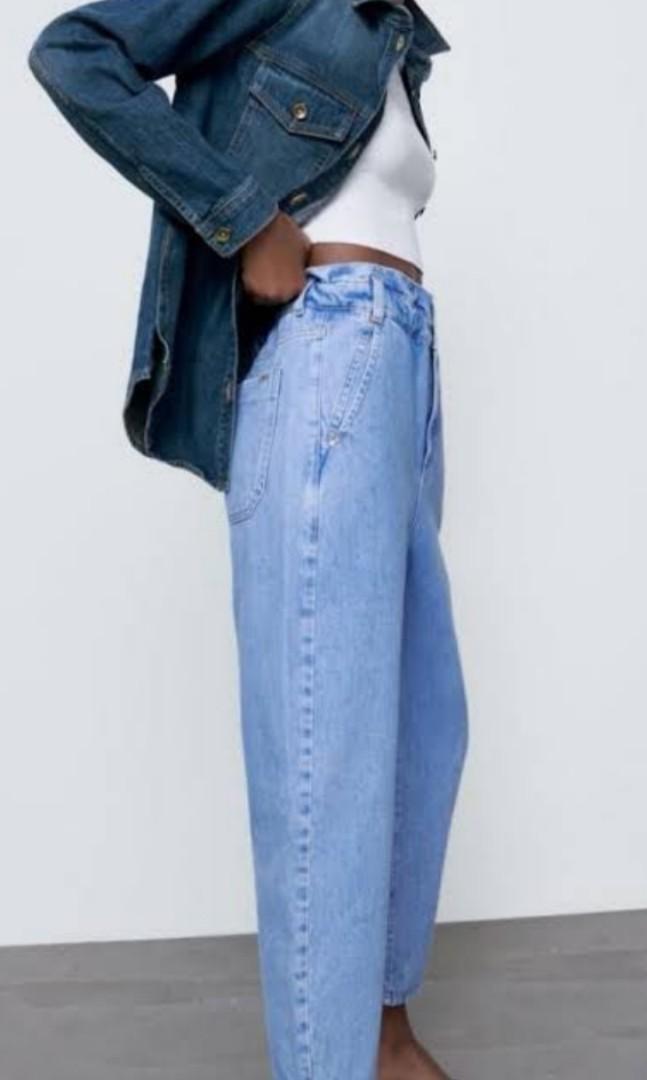 Zara denim baggy jeans pants trouser 