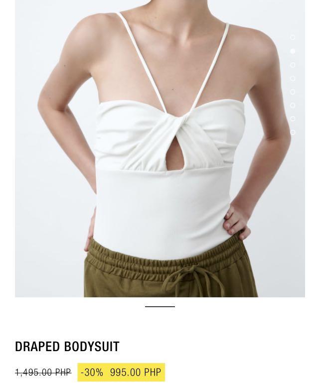 Zara Draped Bodysuit, Women's Fashion, Tops, Blouses on Carousell