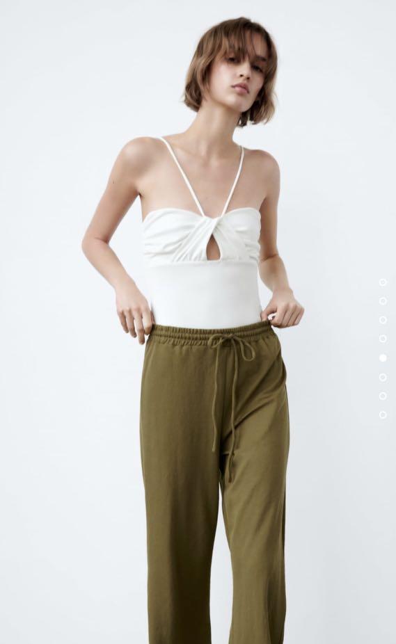 Zara Draped Bodysuit, Women's Fashion, Tops, Blouses on Carousell