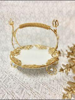 Offer - 2 rose gold Color serving plate with handle