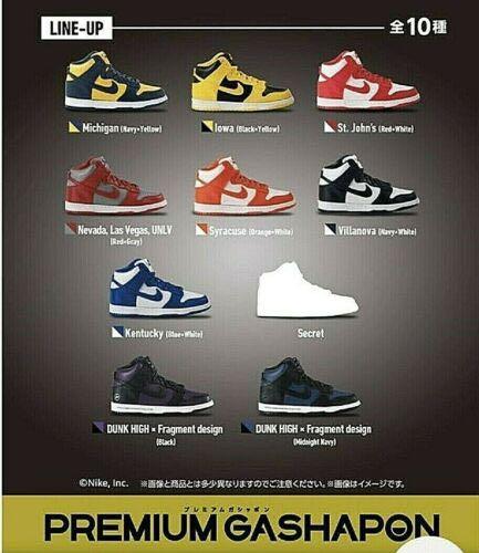 極罕全港唯一大全套 Bandai x Nike Dunk High Miniature Collection Fragment Design 扭蛋  藤原浩