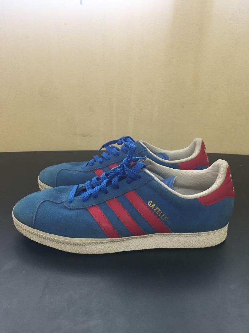 adidas gazelle blue with red stripes