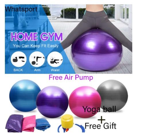 Anti Burst Yoga Gym Exercise Ball 65 75 cm Free Air Pump Swiss Stability Workout Balance Ball