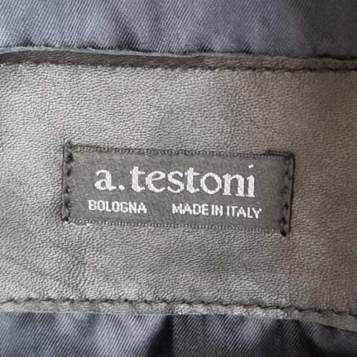 A.Testoni Leather Jacket / A Testoni Leather Jacket Black