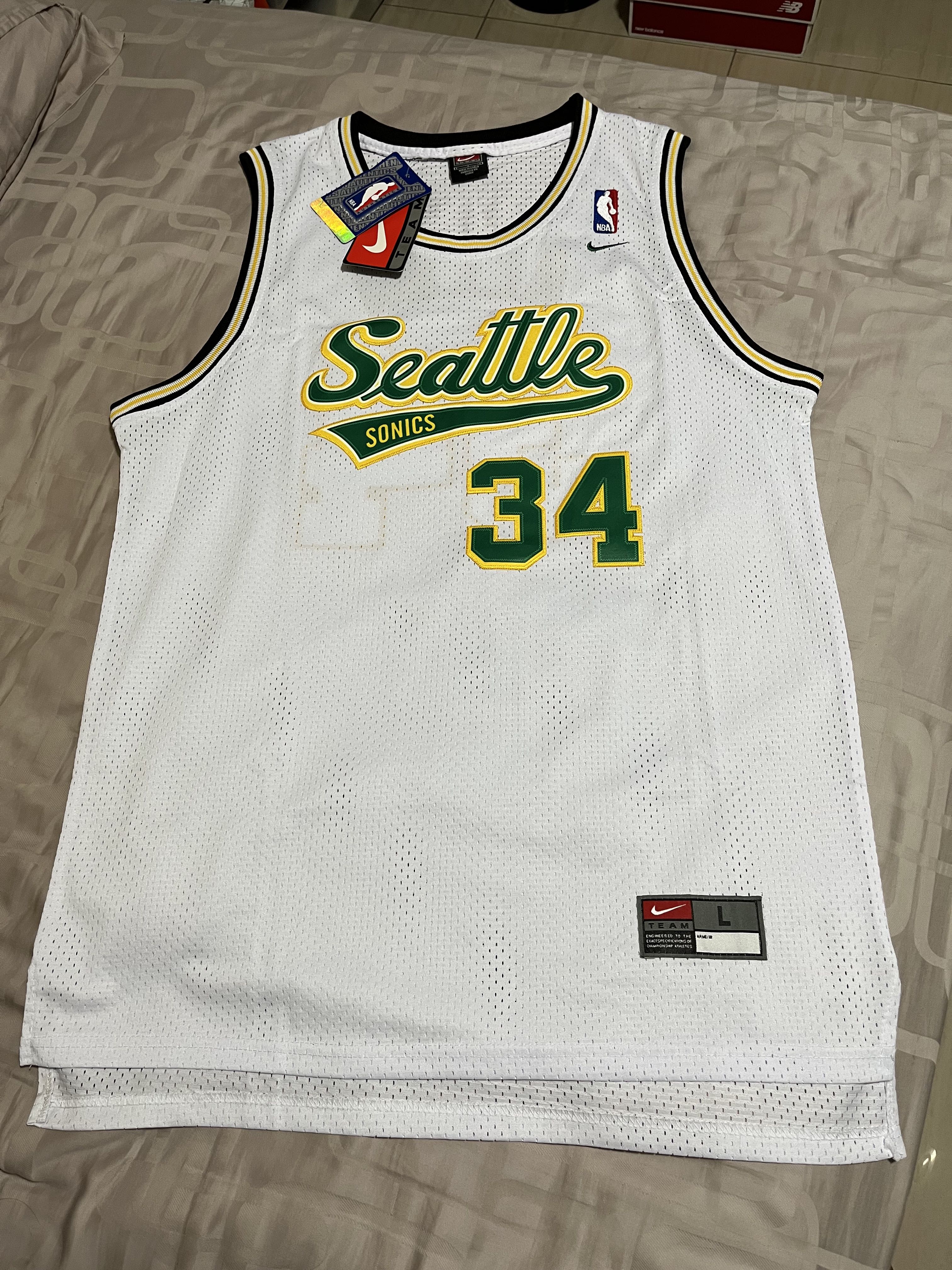 Vintage Seattle Sonics Ray Allen Basketball Jersey Authentic Sewn  Supersonics