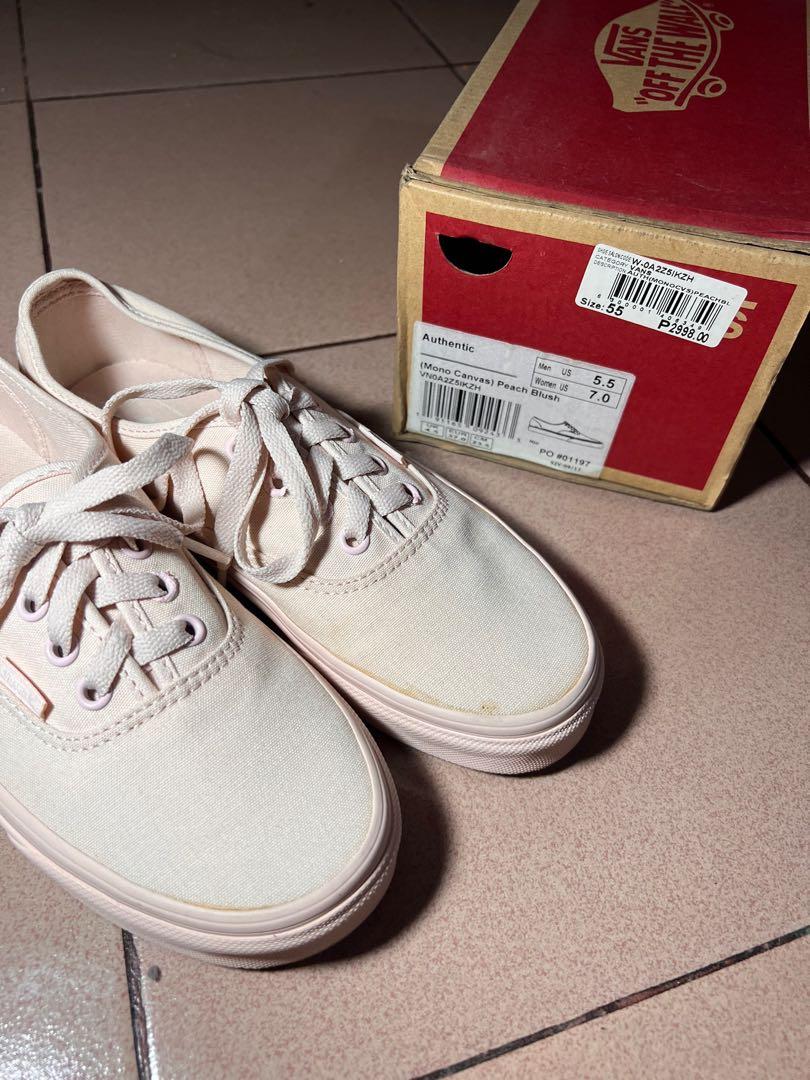 Mono canvas peach blush vans store