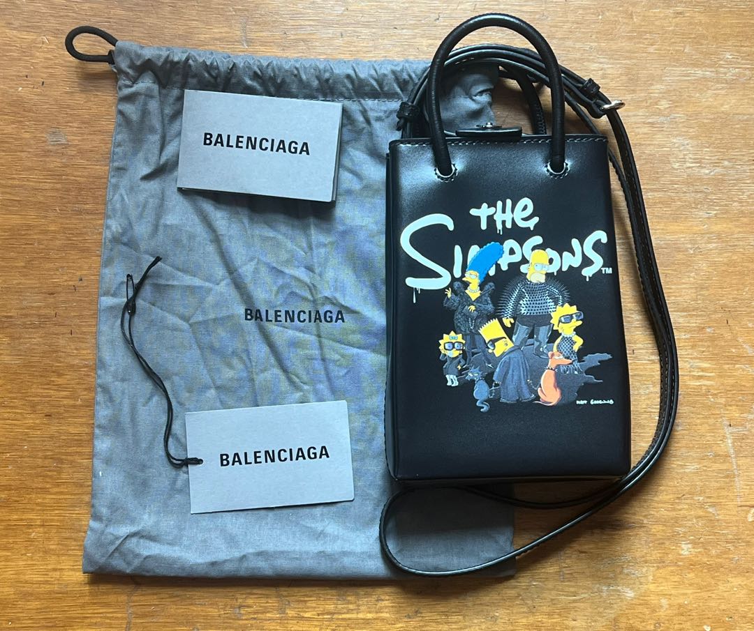 Balenciaga x The Simpsons men's black the simpsons mini shoppin