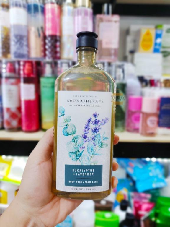 BBW Aromatherapy Eucalyptus Lavender Body Wash & Foam Bath 295ml (Category: Bath) located in Pasay City. Submitted by timelyfavorito1 (Listing ID 1173701644, Image 1). Description: ORIGINAL! Inspired by the coolness of the winter season, enhance your aromatherapy routine with this calming blend of eucalyptus and lavender essential oils..