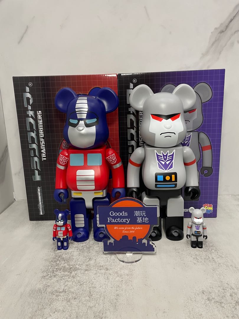 BEARBRICK OPTIMUS PRIME 100％ & 400％ MEGATRON 1000% 變形金剛be 