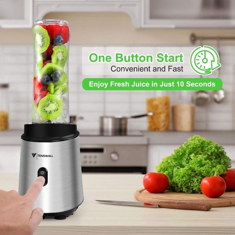 Blender / Smoothie Maker, Tenswall 400 W Mini Blender with 600 ml & 600