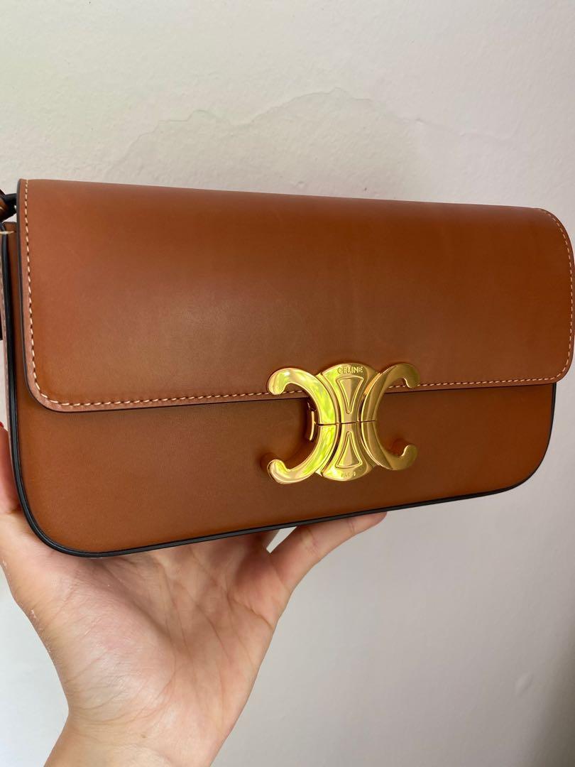 Celine Triomphe Shoulder Bag Natural calfskin full set & original