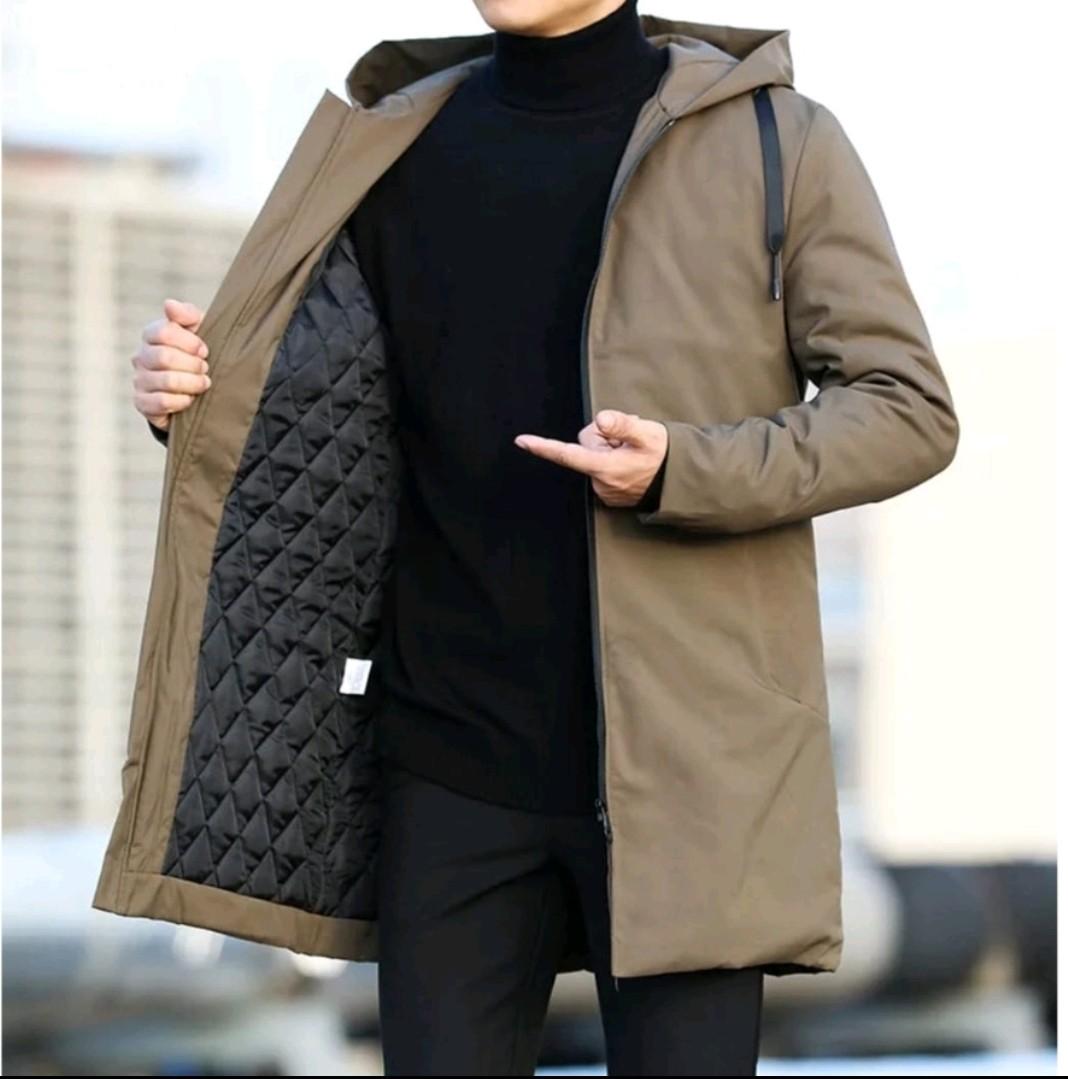 Long jacket discount with hoodie