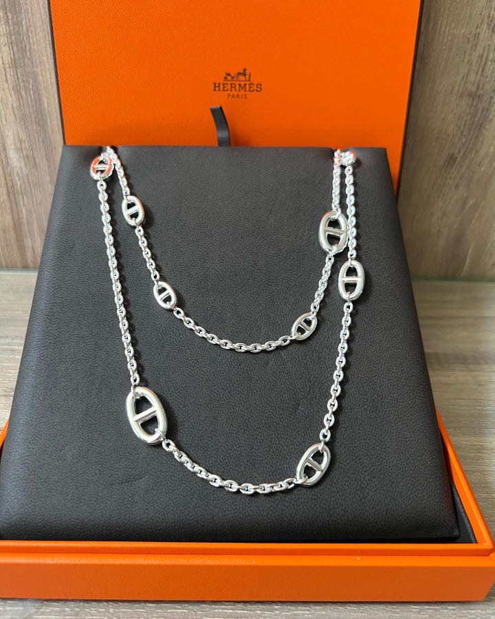 Brand New Hermes Farandole Silver Necklace Chain 120cm, Luxury ...