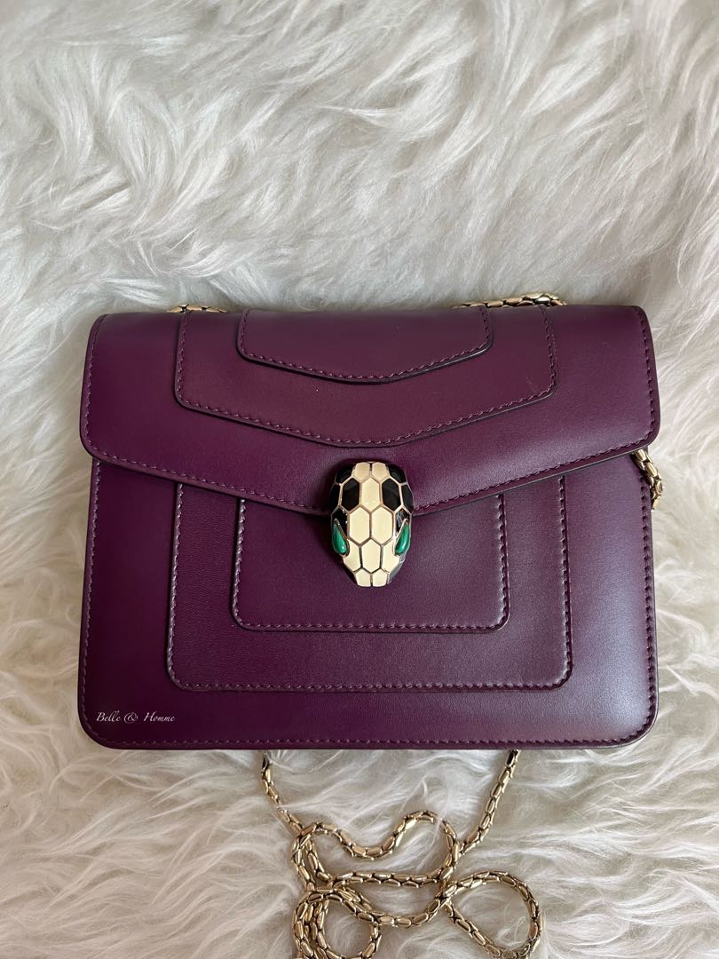 Bvlgari Serpenti Forever Purple Small Crossbody Bag Luxury Bags Wallets on Carousell