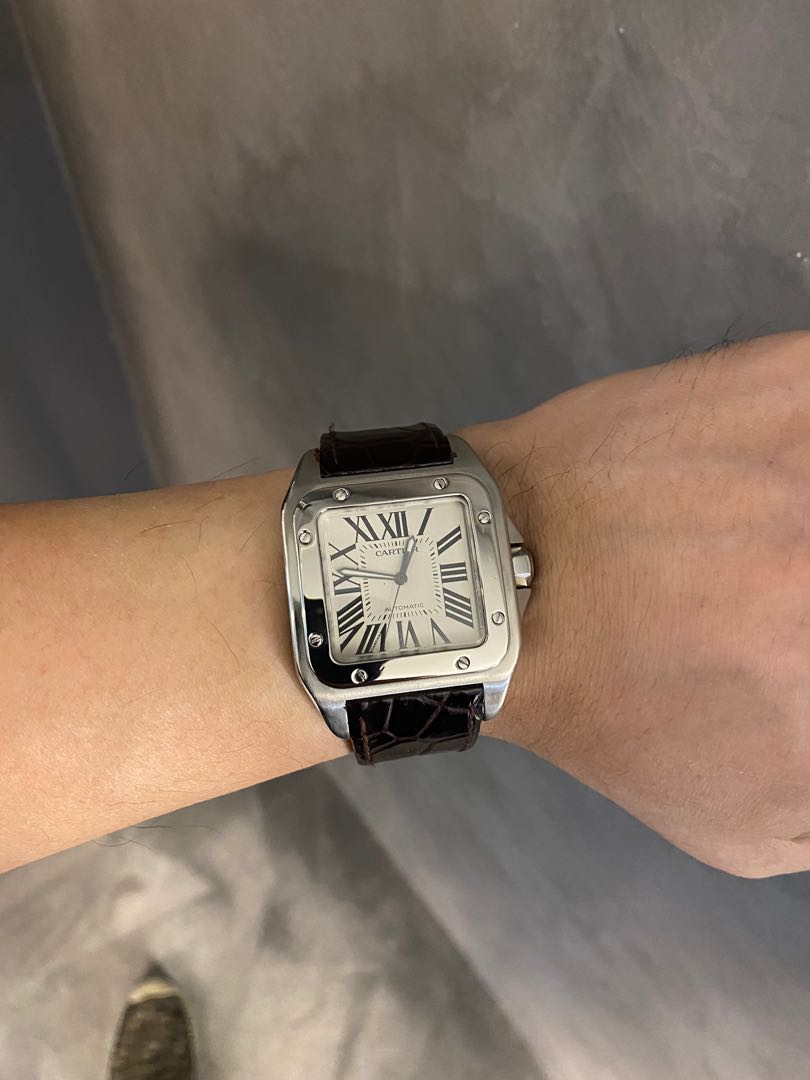 Cartier santos 100 xl on wrist on sale
