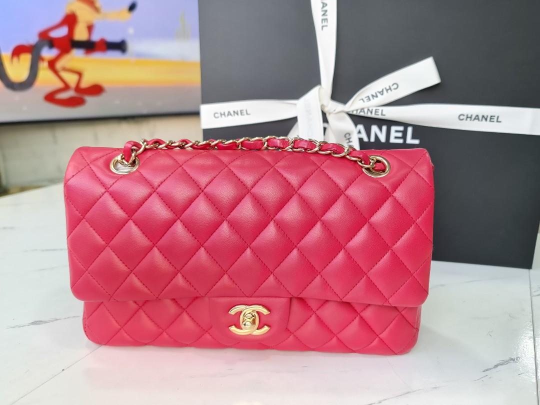 Vintage Chanel Micro Waist Flap Bag Red Lambskin Gold Hardware in 2023