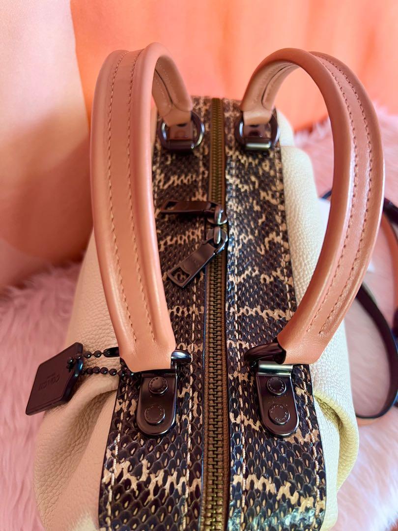 Lane satchel in colorblock with 2025 snakeskin detail