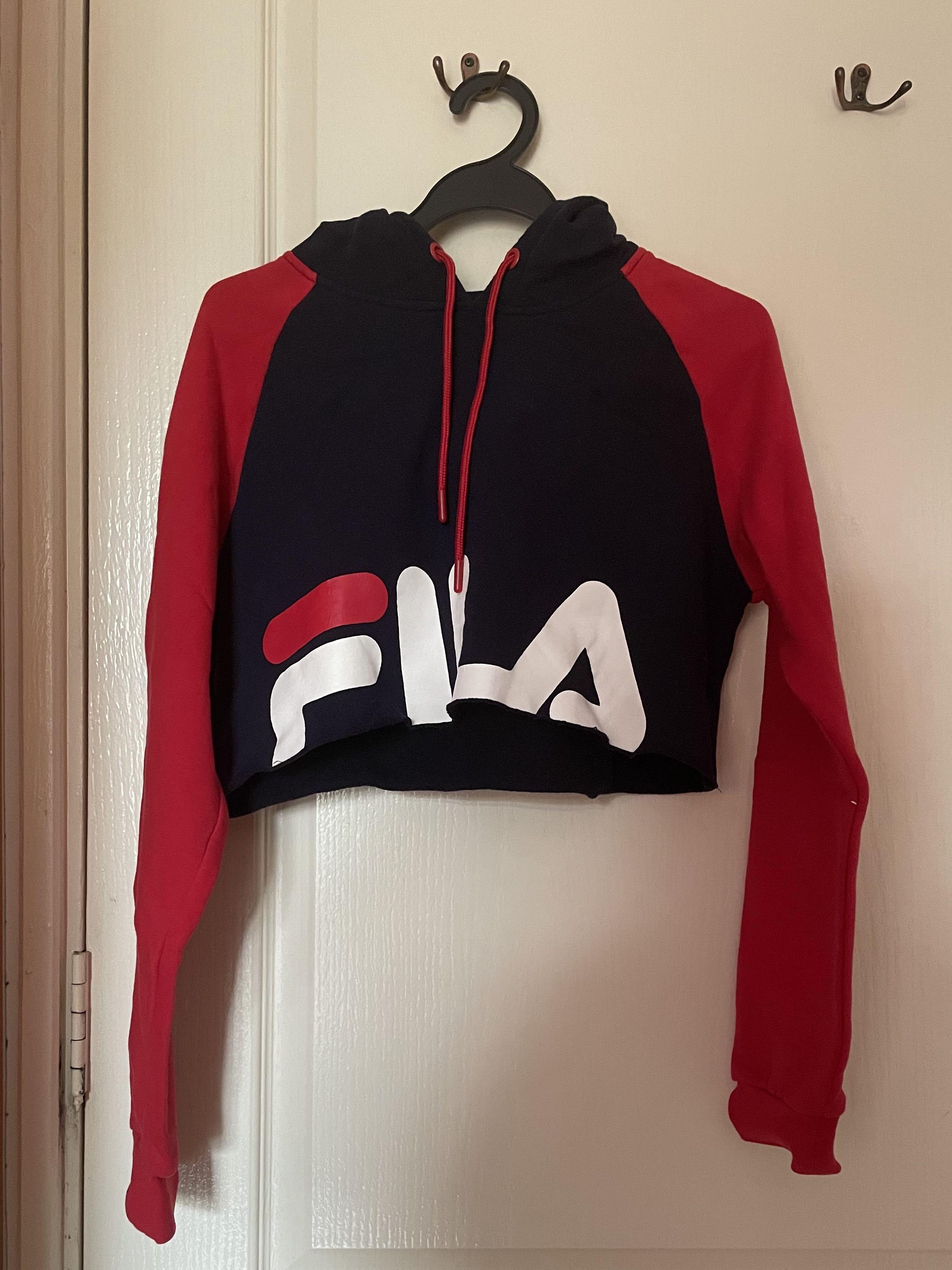 Cropped Fila Hoodie Women s Fashion Coats Jackets and Outerwear on Carousell