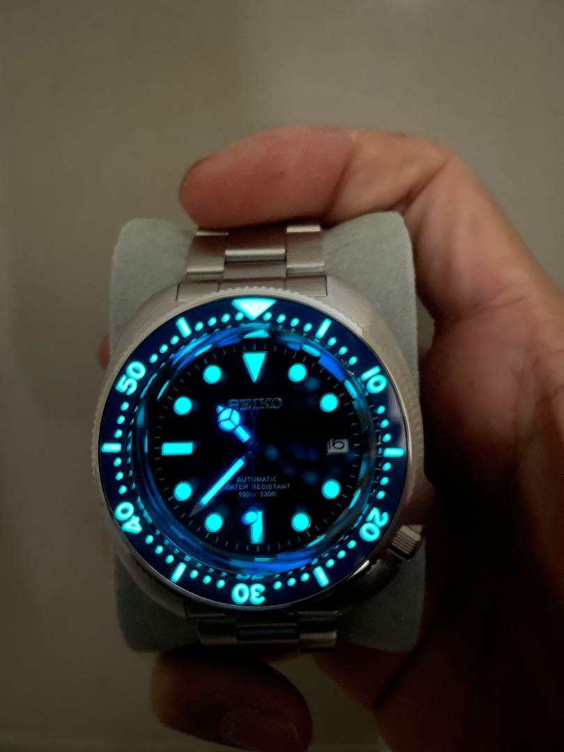 Custom Seiko Mod Blue Lume Turtle, Men's Fashion, Watches & Accessories,  Watches on Carousell