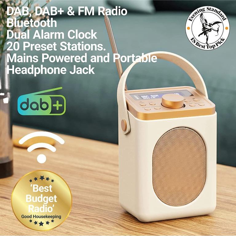 DAB, DAB+ Digital and FM Bluetooth radio Battery and Mains Powered